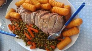 Roti de veau aux petits pois